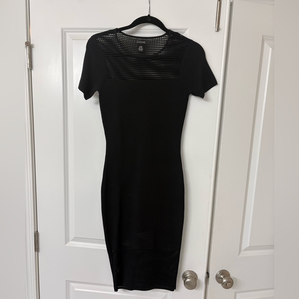 Cache Black Midi Dress